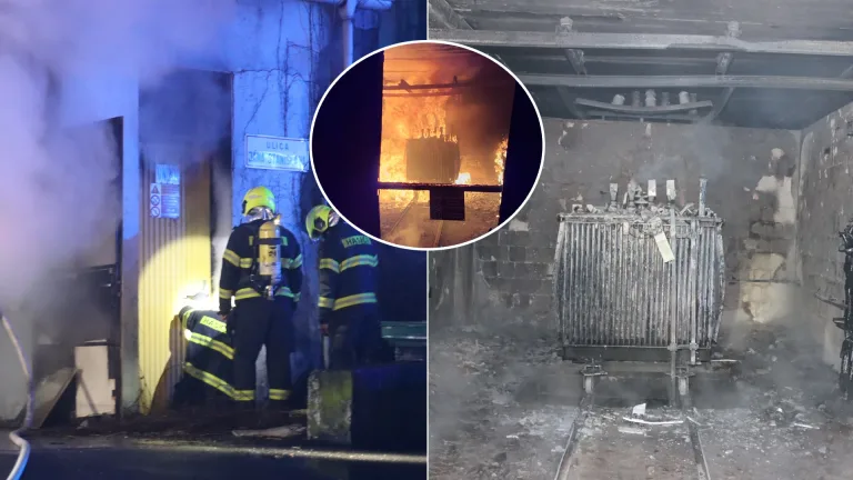 hasiči trafostanica v Karlovej Vsi