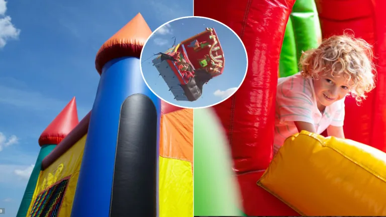 skákací hrad v Laose