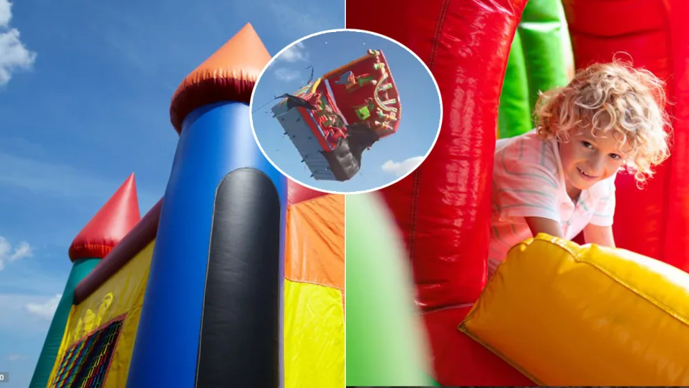 skákací hrad v Laose