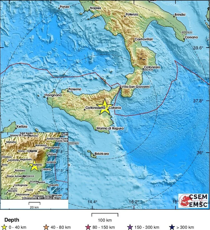 sicília zemetrasenie
