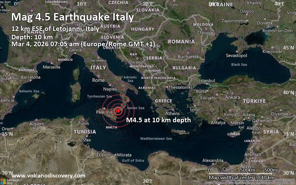 sicília zemetrasenie