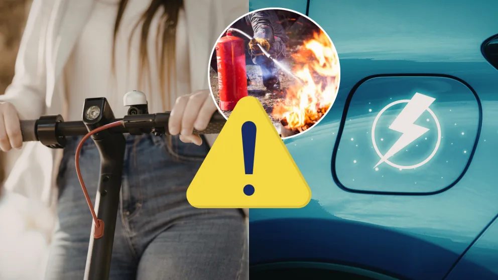 elektromobily, kolobežky, požiar