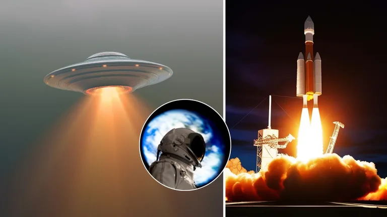 UFO, vesmír, astronaut