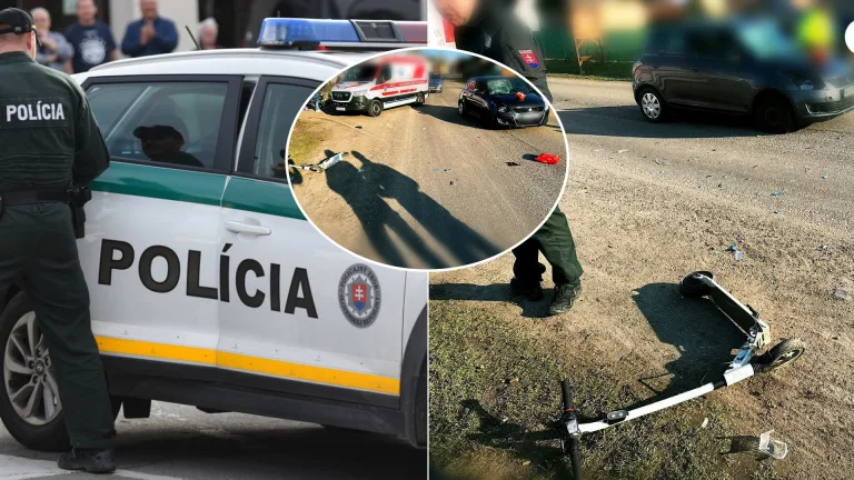 Včelince nehoda kolobežkárka auto